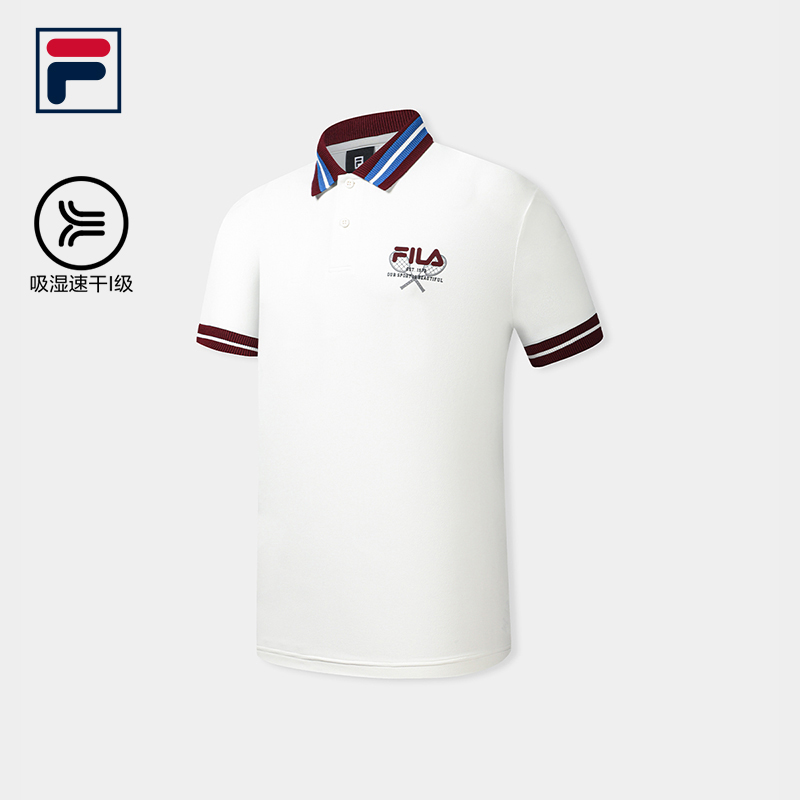 FILA ATHLETICS Men Knitted Short Sleeve Polo Shirt