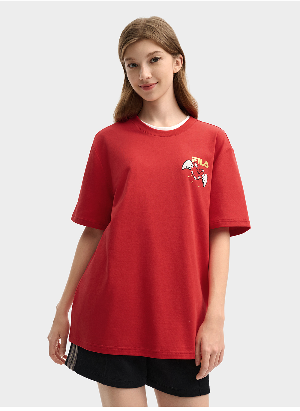FILA CORE LIFESTYLE ORIGINALE FILA SOPHEY Unisex Short Sleeves T-Shirt (Black / Red / White) - Unisex