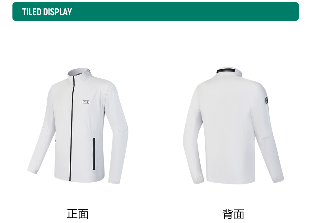 FILA CORE ATHLETICS GOLF DP WORLD TOUR MONOGRAM STRIPE Men Woven Jacket (Ash)