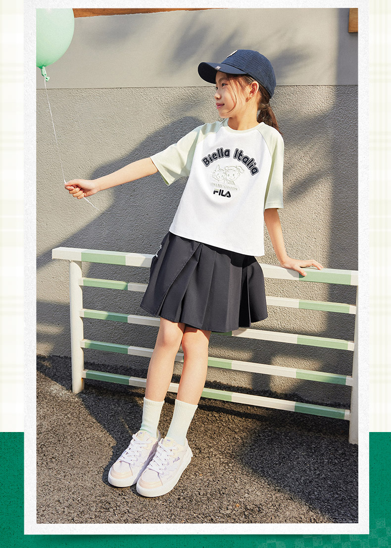 (130 - 165cm) FILA KIDS x OSAMU GOODS Girl's Skirt in Navy