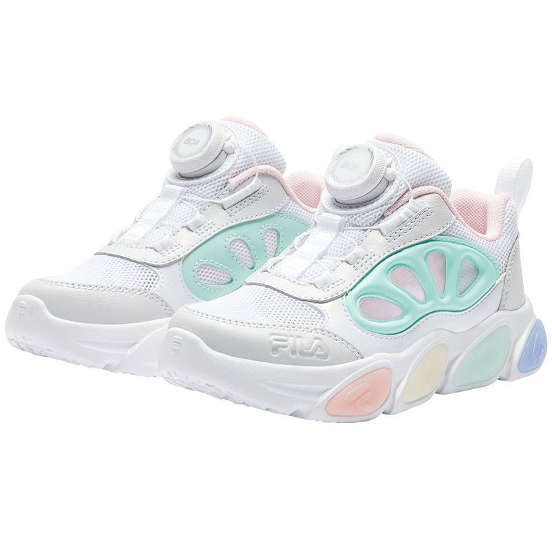 FILA KIDS FERRIS WHEEL HERITAGE Girls Light-up Sneakers (Pink/Blue)
