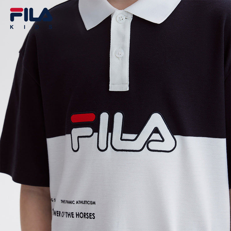 FILA KIDS FOR CHAMPIONS ORIGINALE Boy's Short Sleeve Polo in Navy