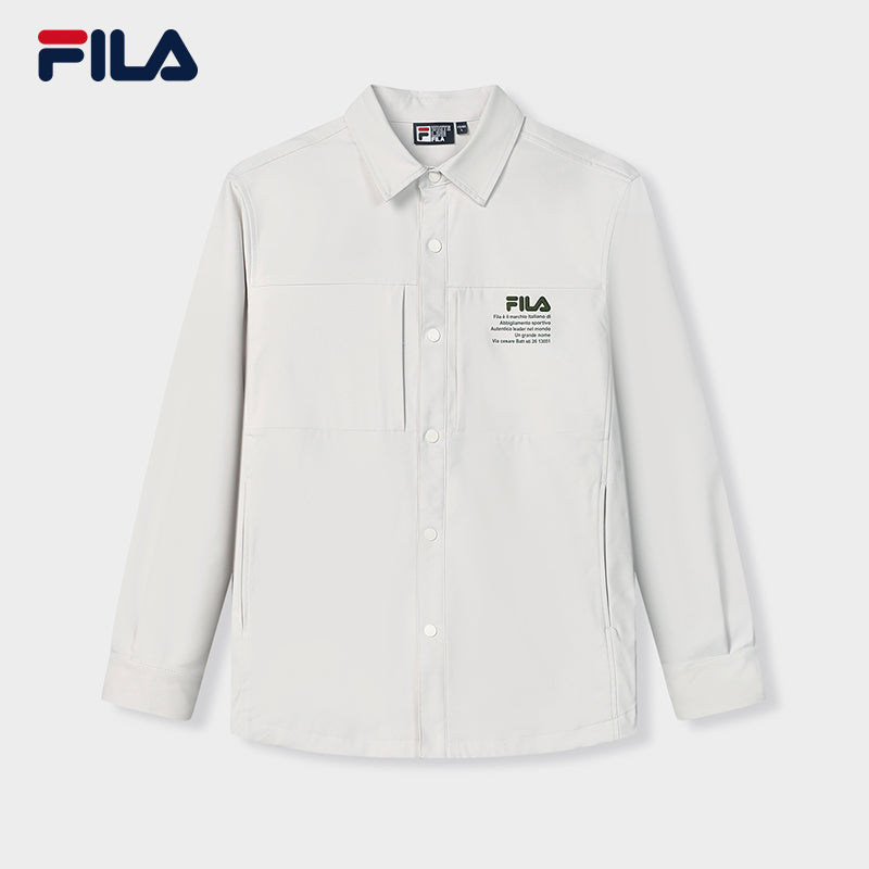 FILA CORE WHITE LINE HERITAGE Men's Long Sleeve Shirt in Ash