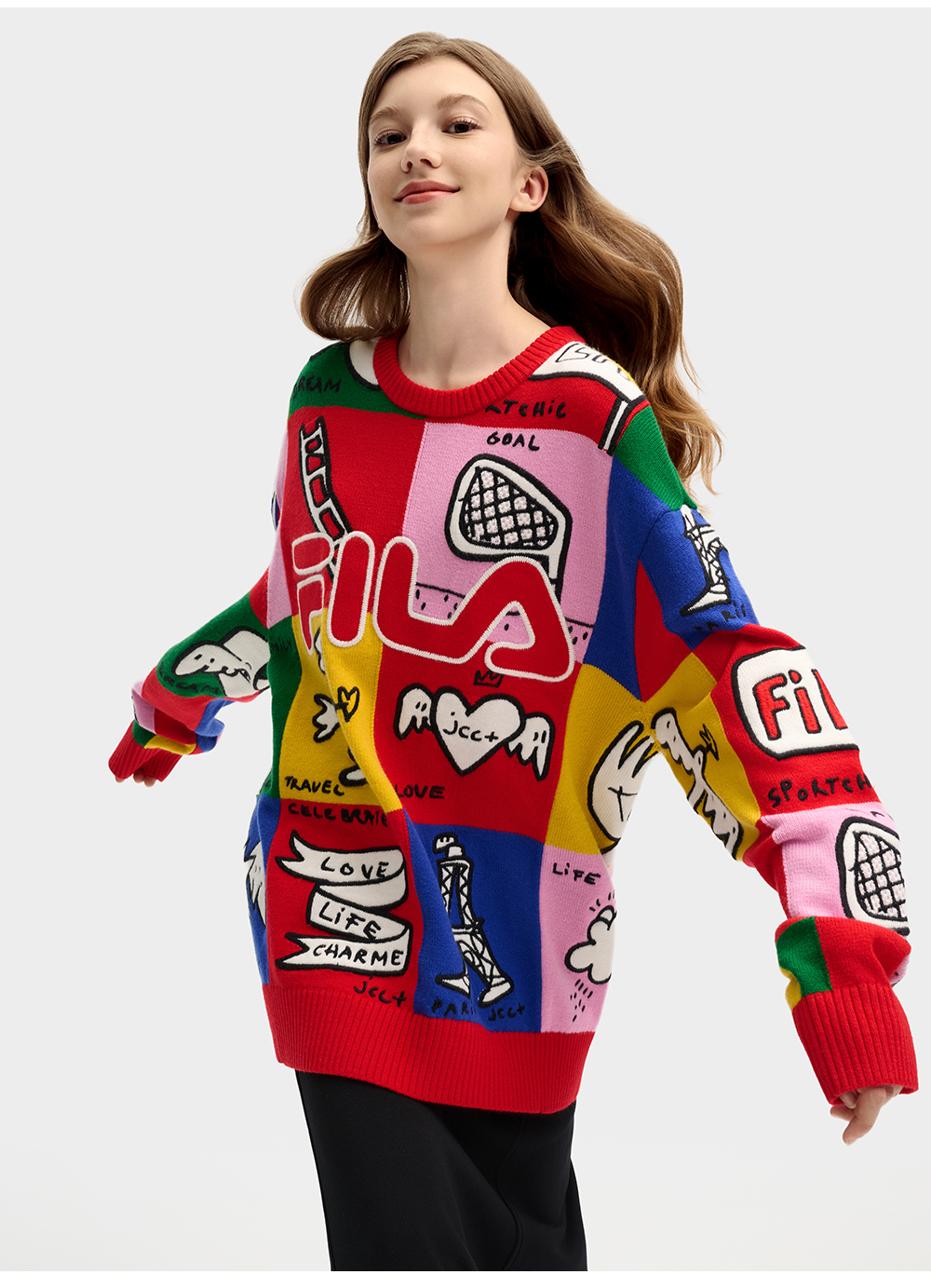 FILA CORE LIFESTYLE ORIGINALE FILA SOPHEY Women Knit Sweater (Red)