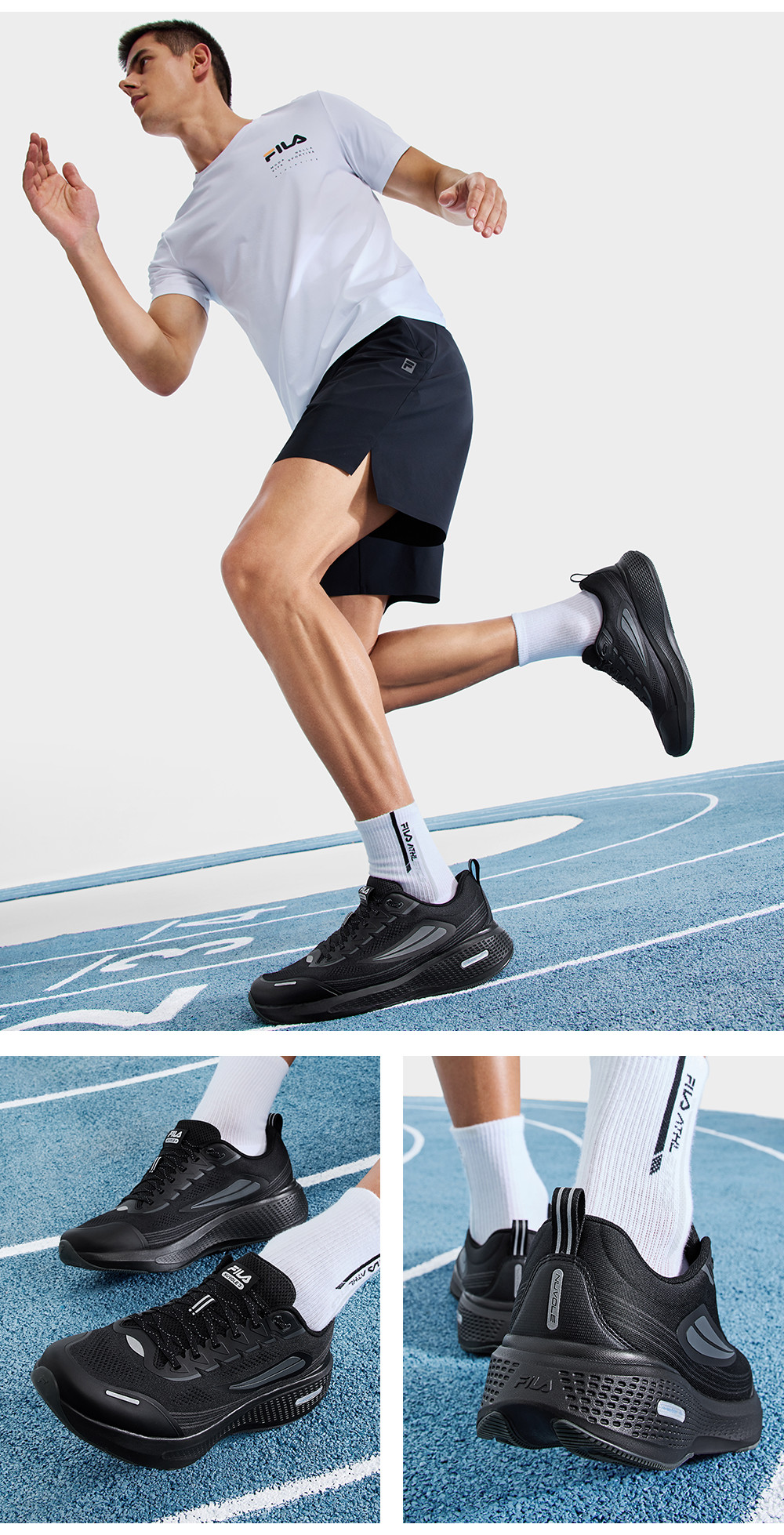 FILA CORE ATHLETICS NUVOLE 3 RUN Men Sneakers (Black / White)