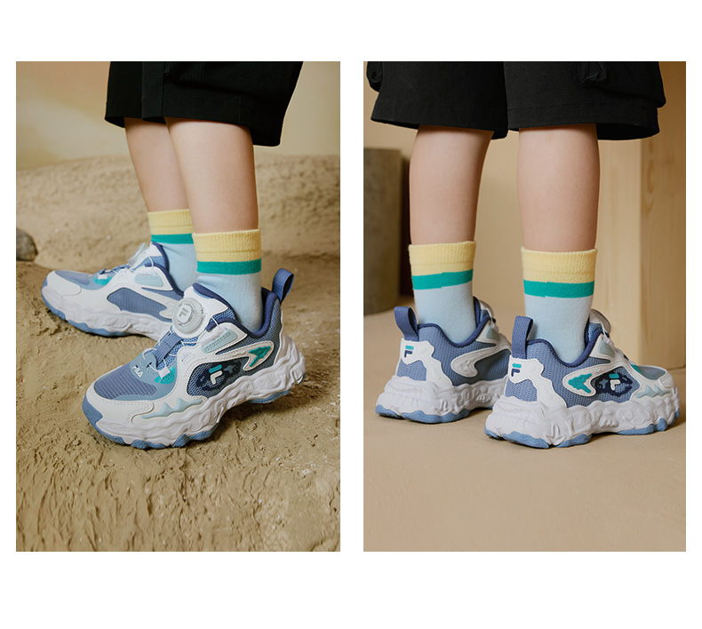 (EU 26 - 32) FILA KIDS HERITAGE FOSSIL Boys/Girl's Retro Running Shoes Sneakers