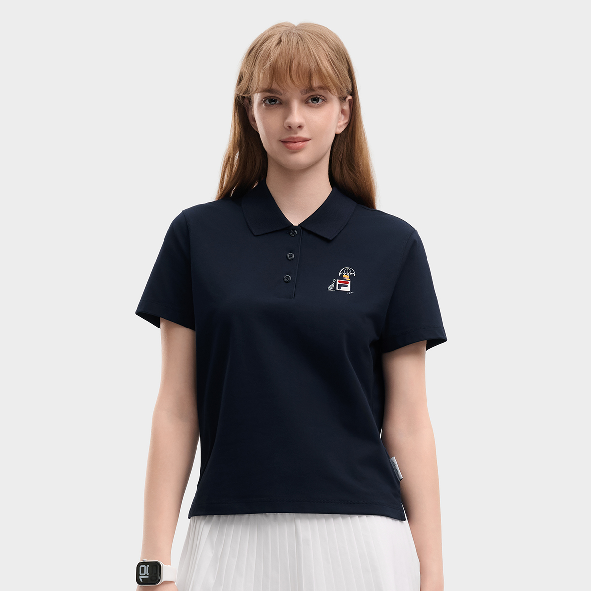 [Sun Qian's Pick] FILA Women's Knit Short Sleeve Polo