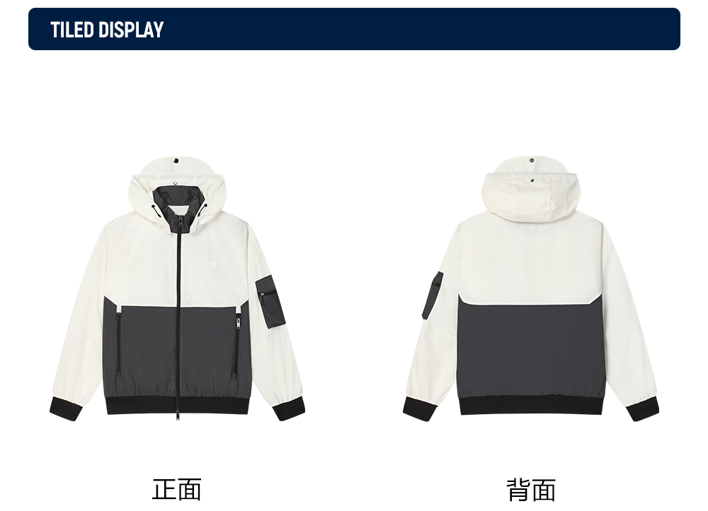 FILA CORE LIFESTYLE MILANO GARDEN OF ARTS Men Jacket with Hoodie (White Black)
