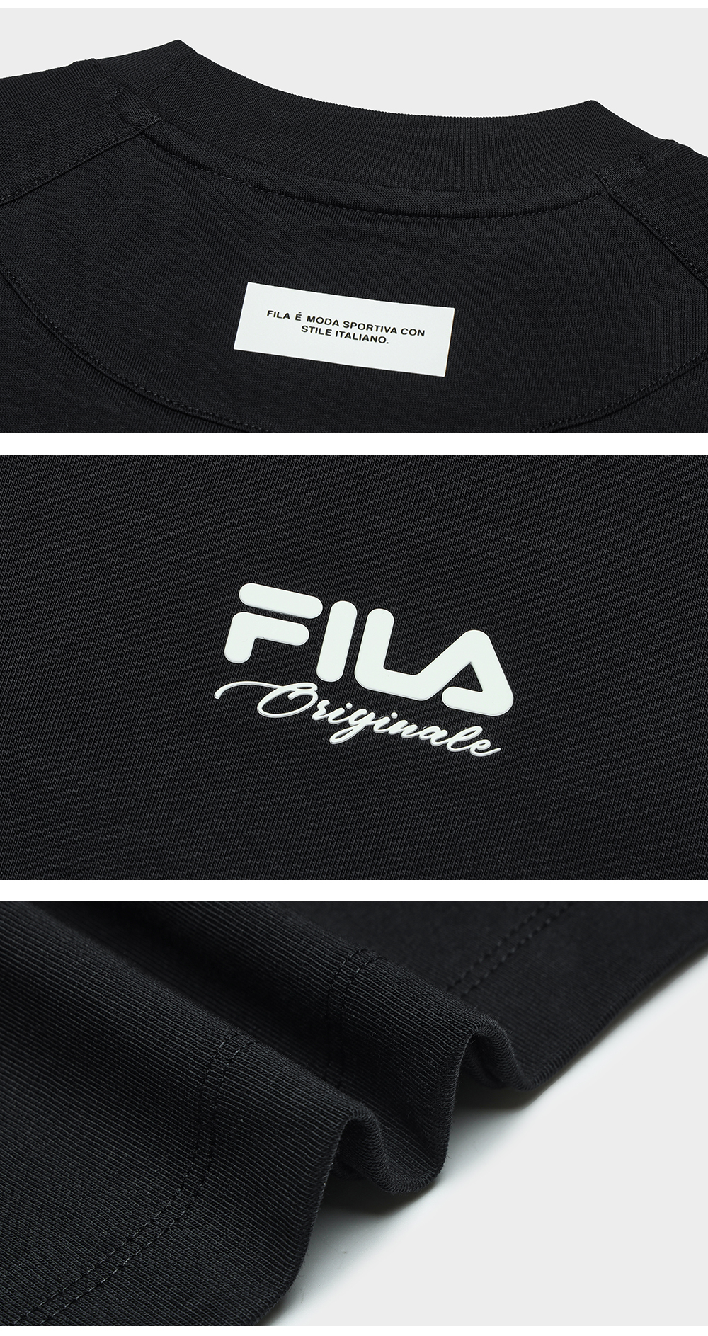 FILA CORE LIFESTYLE ORIGINALE VANGUARD EXPLORATION Women Short Sleeves T-Shirt (Black / White)