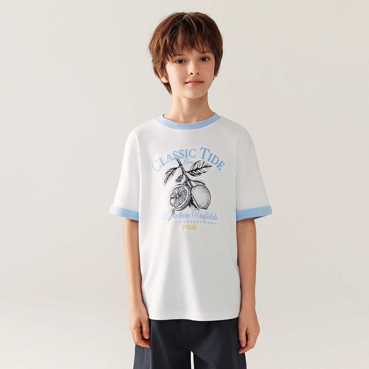 FILA KIDS WHITE LINE Boys Short Sleeves T-Shirt