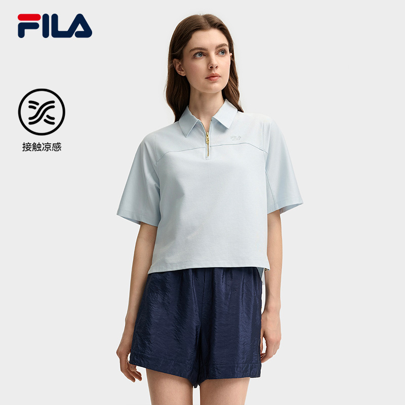 FILA CORE LIFESTYLE MILANO ART OF BRERA Women Short Sleeve Polo (Light Blue)