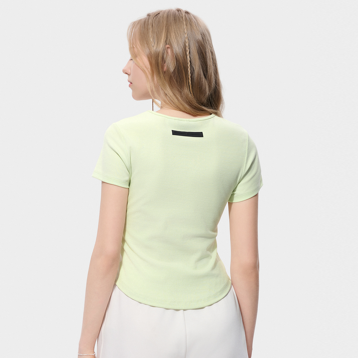 FILA FUSION INLINE Women Knitted Short Sleeve Top