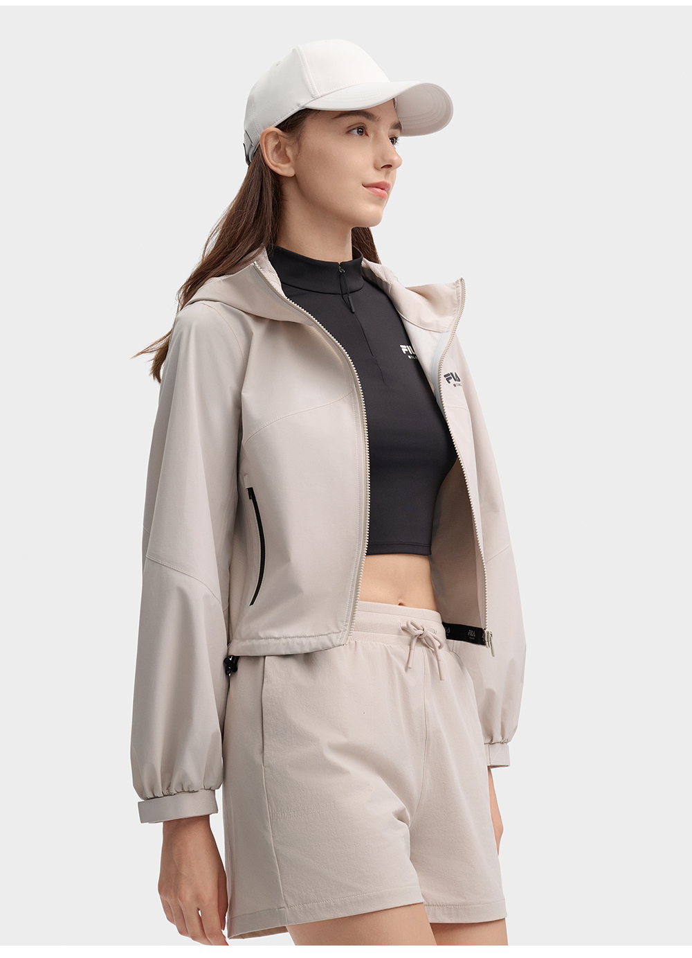 FILA CORE LIFESTYLE MILANO Women Woven Jacket (With Hoodie) (Ash)