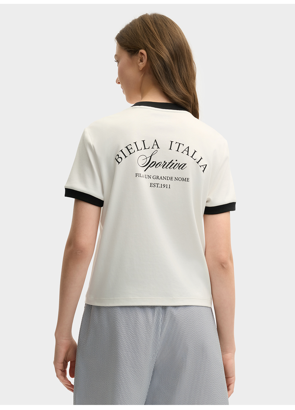 FILA CORE LIFESTYLE ORIGINALE DREAMS ON THE COURT Women Short Sleeves T-Shirt (Black / Pink / White)