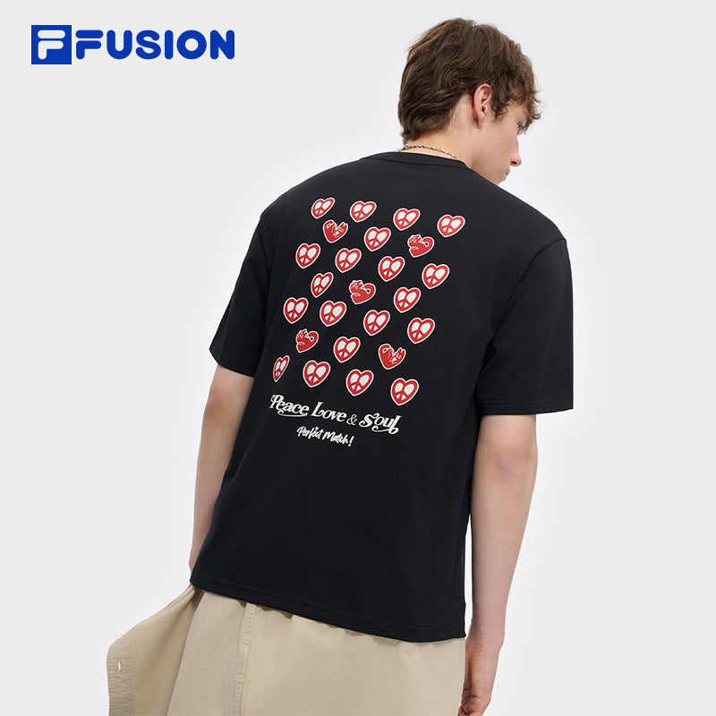 FILA FUSION INLINE FOB GRAPHIC TEES Unisex Short Sleeves T-Shirt (Black / White)
