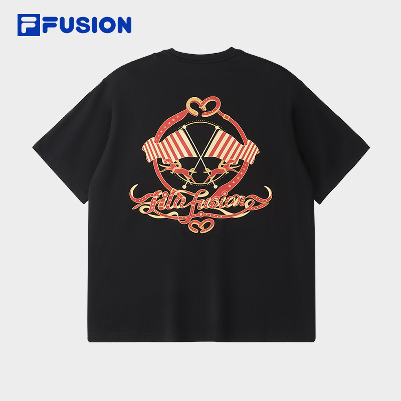 FILA FUSION SPECIAL PLANNING Knitted Short Sleeve Top BLACK