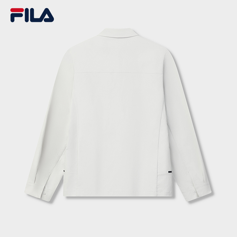 FILA CORE Men WHITE Woven Long Sleeve Jacket GREY