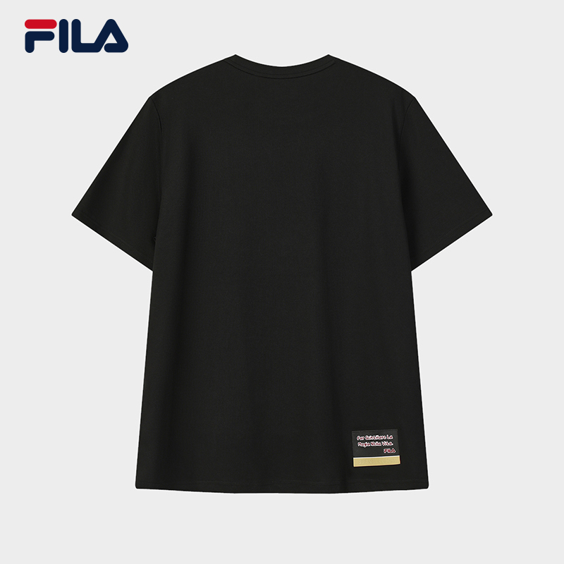 FILA CORE Men CNY Knitted Short Sleeve Top BLACK