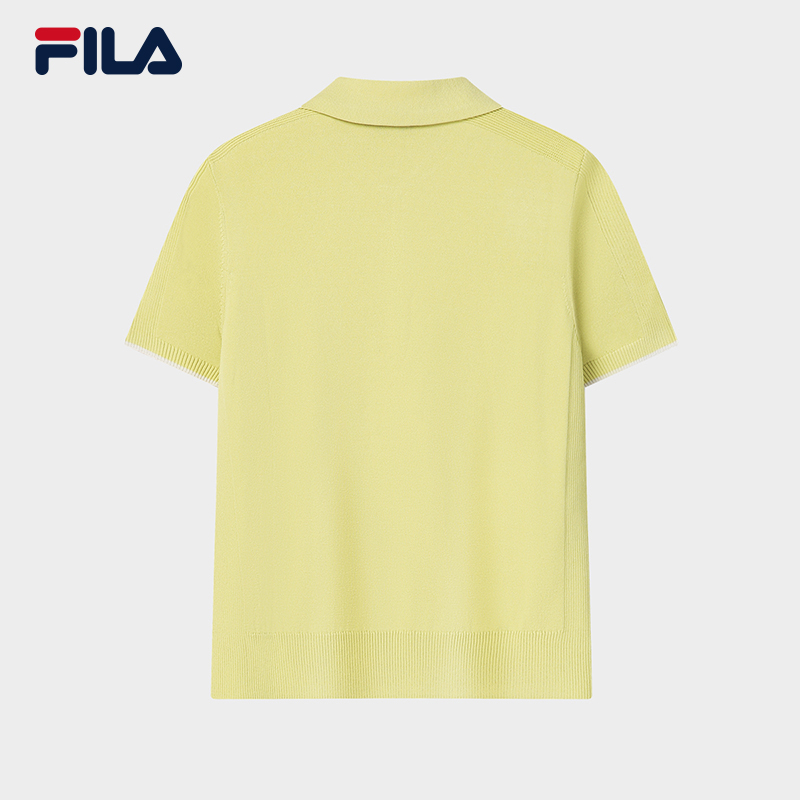 FILA CORE Women WHITE Knitted Top LIGHT GREEN