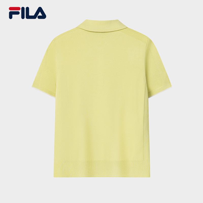 FILA CORE Women WHITE Knitted Top LIGHT GREEN