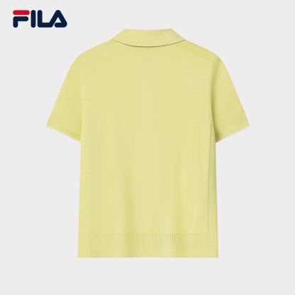 FILA CORE Women WHITE Knitted Top LIGHT GREEN