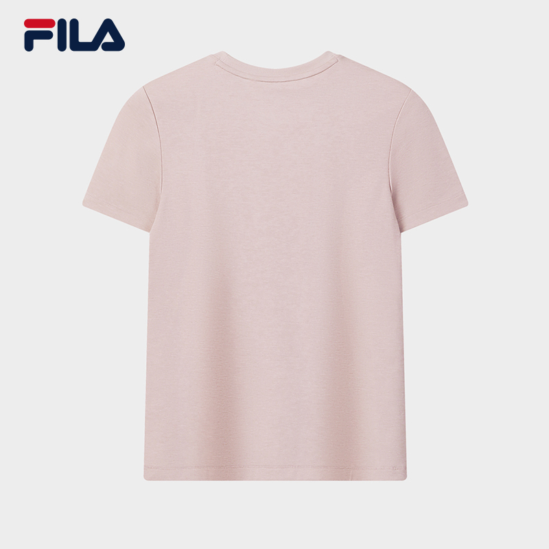 FILA CORE Women MILANO Knitted Short Sleeve Top PINK