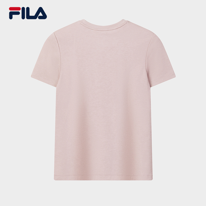 FILA CORE Women MILANO Knitted Short Sleeve Top PINK