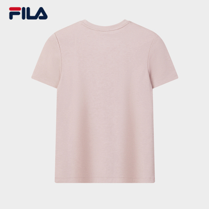 FILA CORE Women MILANO Knitted Short Sleeve Top PINK