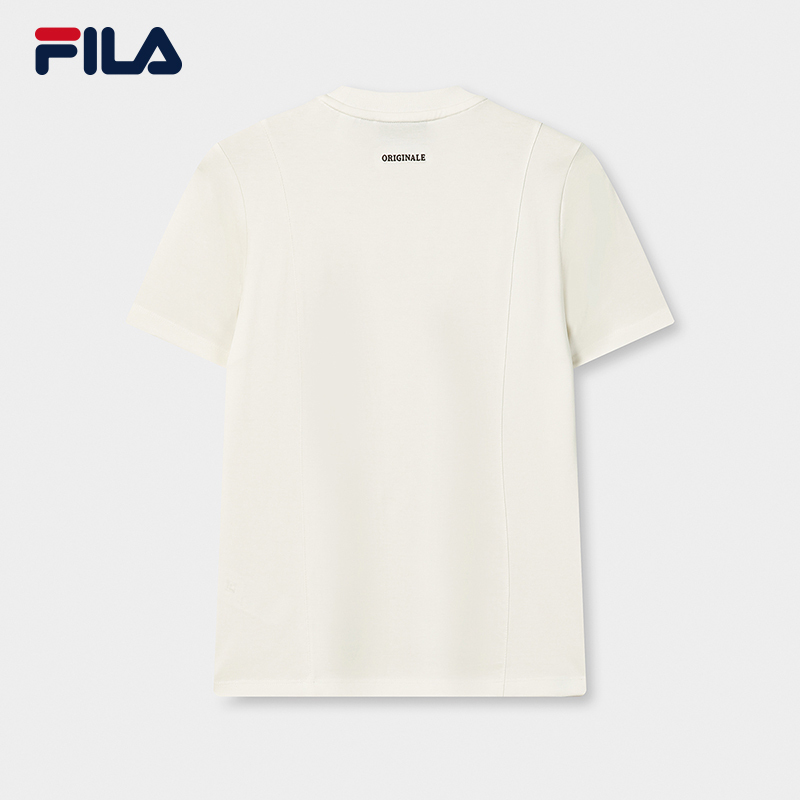 FILA CORE Women ORIGINALE Knitted Short Sleeve Top IVORY