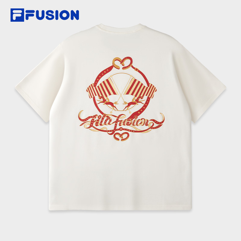 FILA FUSION SPECIAL PLANNING Knitted Short Sleeve Top WHITE