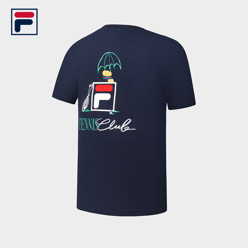 FILA CORE Men's TENNIS PERFORMANCE Short Sleeve T-Shirt in Dark Blue