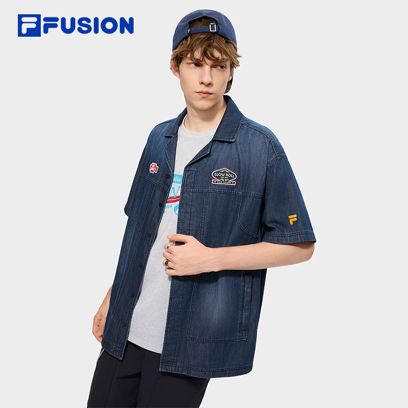 FILA FUSION Men WORKWEAR Washed Denim Jacket