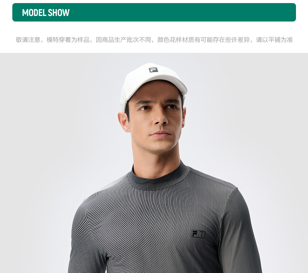 FILA CORE ATHLETICS GOLF DP WORLD TOUR MONOGRAM STRIPE Men Long Sleeve Top (Full Print)