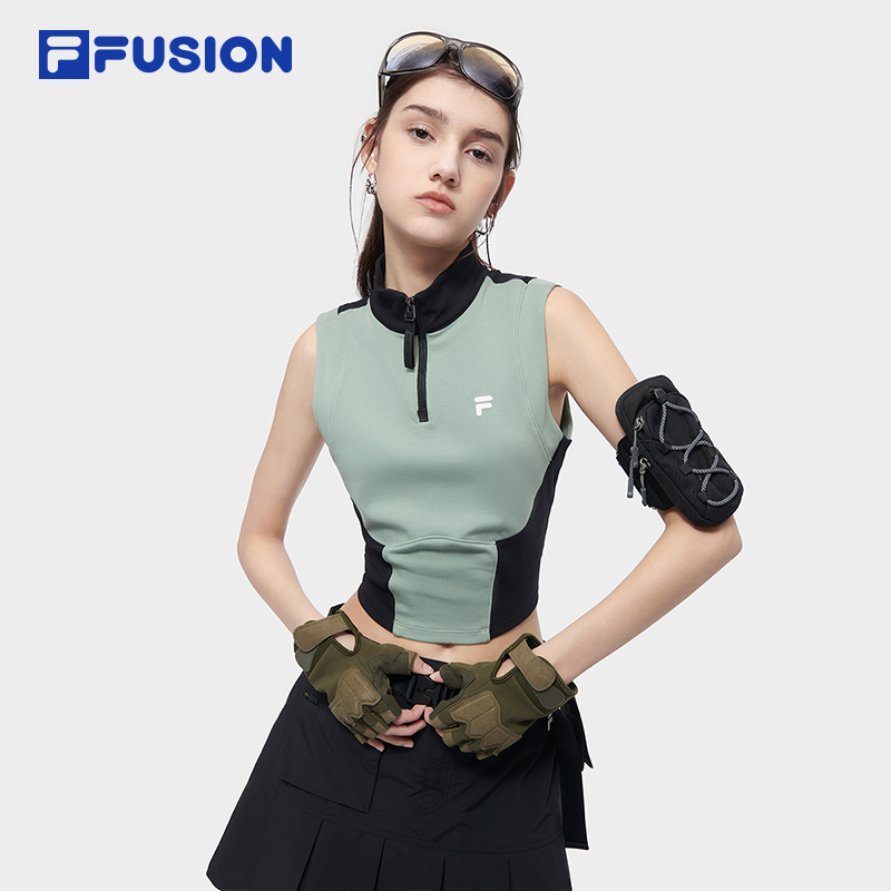 FILA FUSION INLINE URBAN TECH Women Cotton Vest in Green