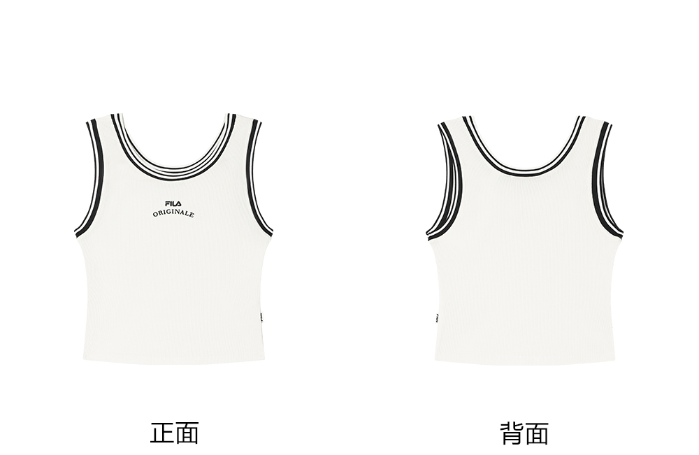 FILA CORE LIFESTYLE ORIGINALE DREAMS ON THE COURT Women Knitted Sleeveless Top (Black / White)