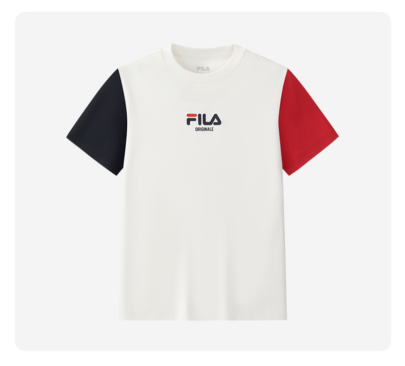 (130 - 170cm) FILA KIDS ORIGINALE Boy's Short Sleeve T-Shirt in White