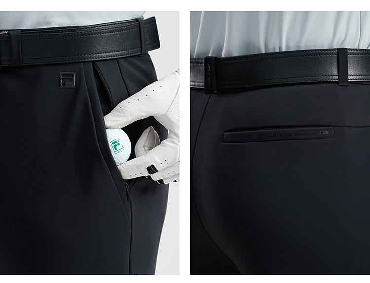 FILA CORE GOLF Men LYCRA Uv resistant  Knit Pants in Black