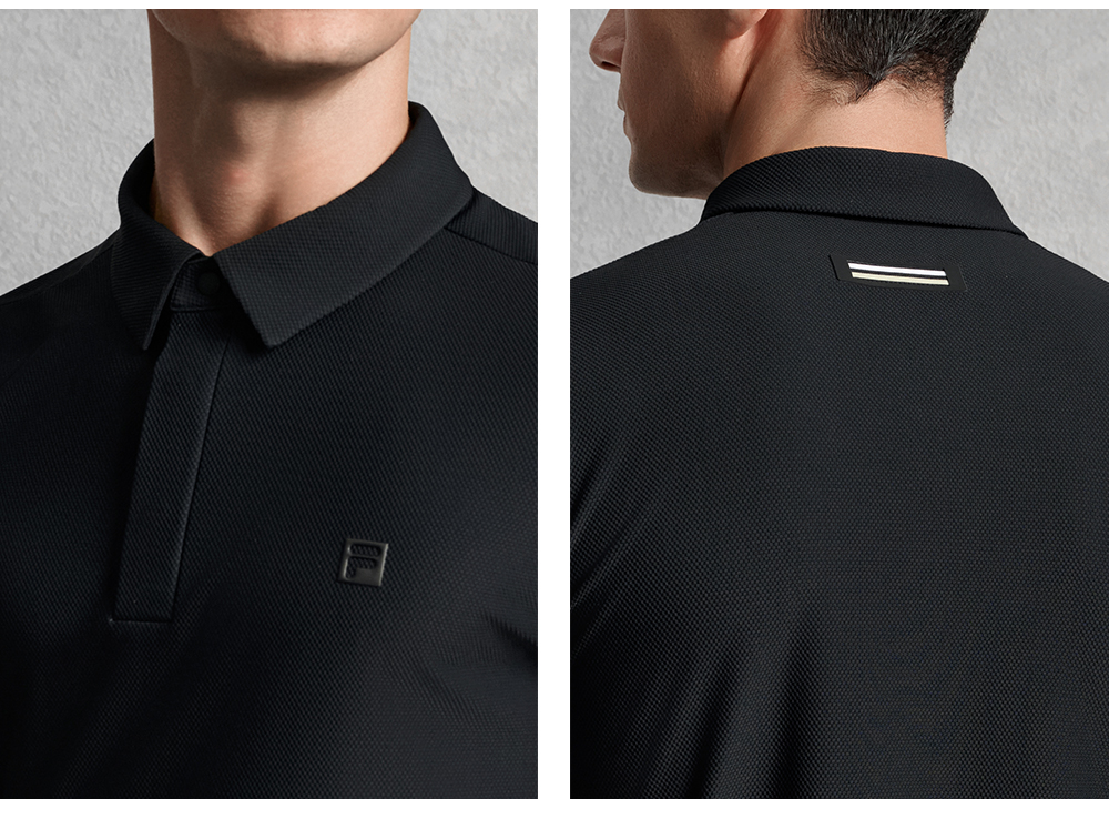 FILA CORE ATHLETICS GOLF ELITE GOLF CLUB Men Short Sleeve Polo (Black)