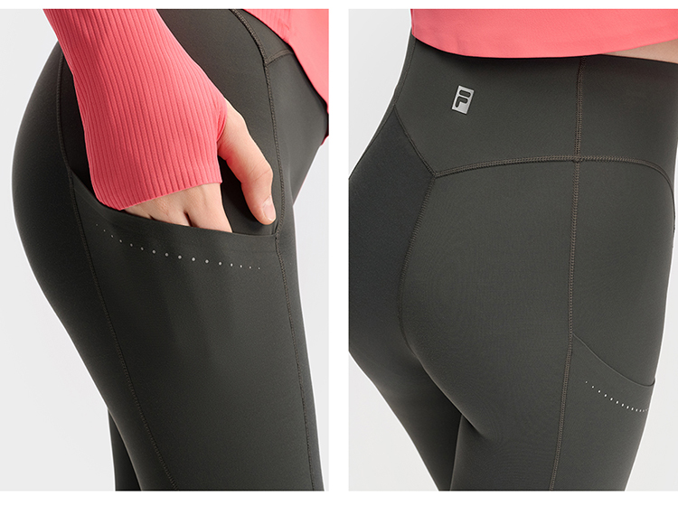 FILA CORE ATHLETICS FITNESS Women Knitted Leggings (Grey)
