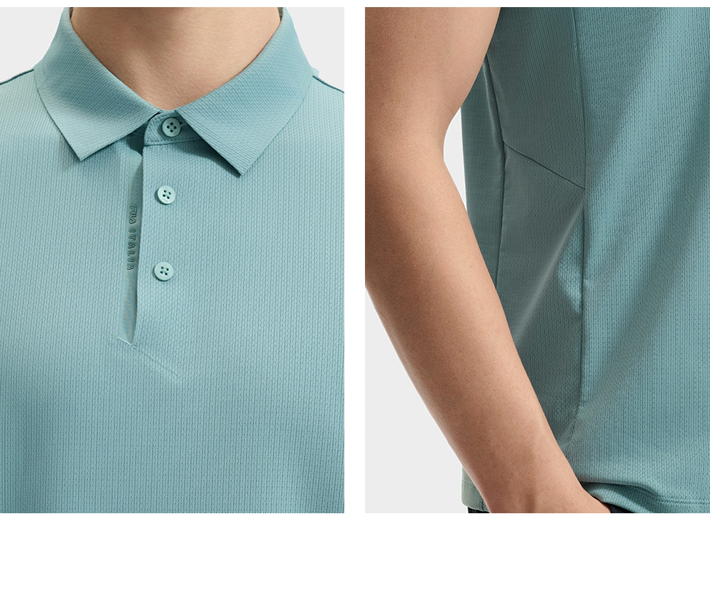 FILA CORE LIFESTYLE BLUE Men Short Sleeve Polo (Black / Blue)