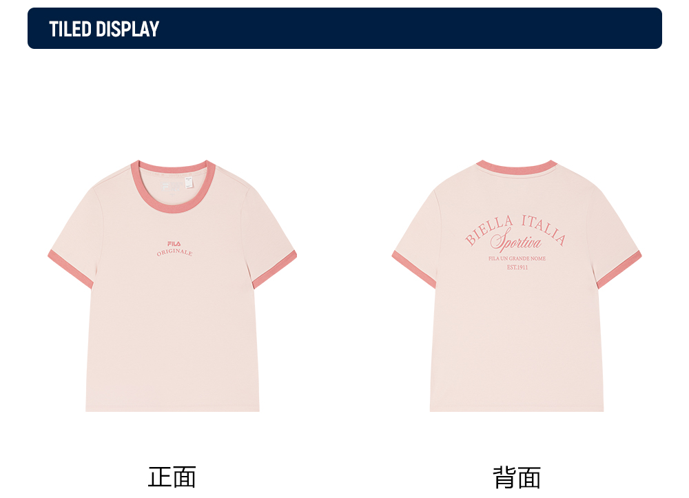 FILA CORE LIFESTYLE ORIGINALE DREAMS ON THE COURT Women Short Sleeves T-Shirt (Black / Pink / White)