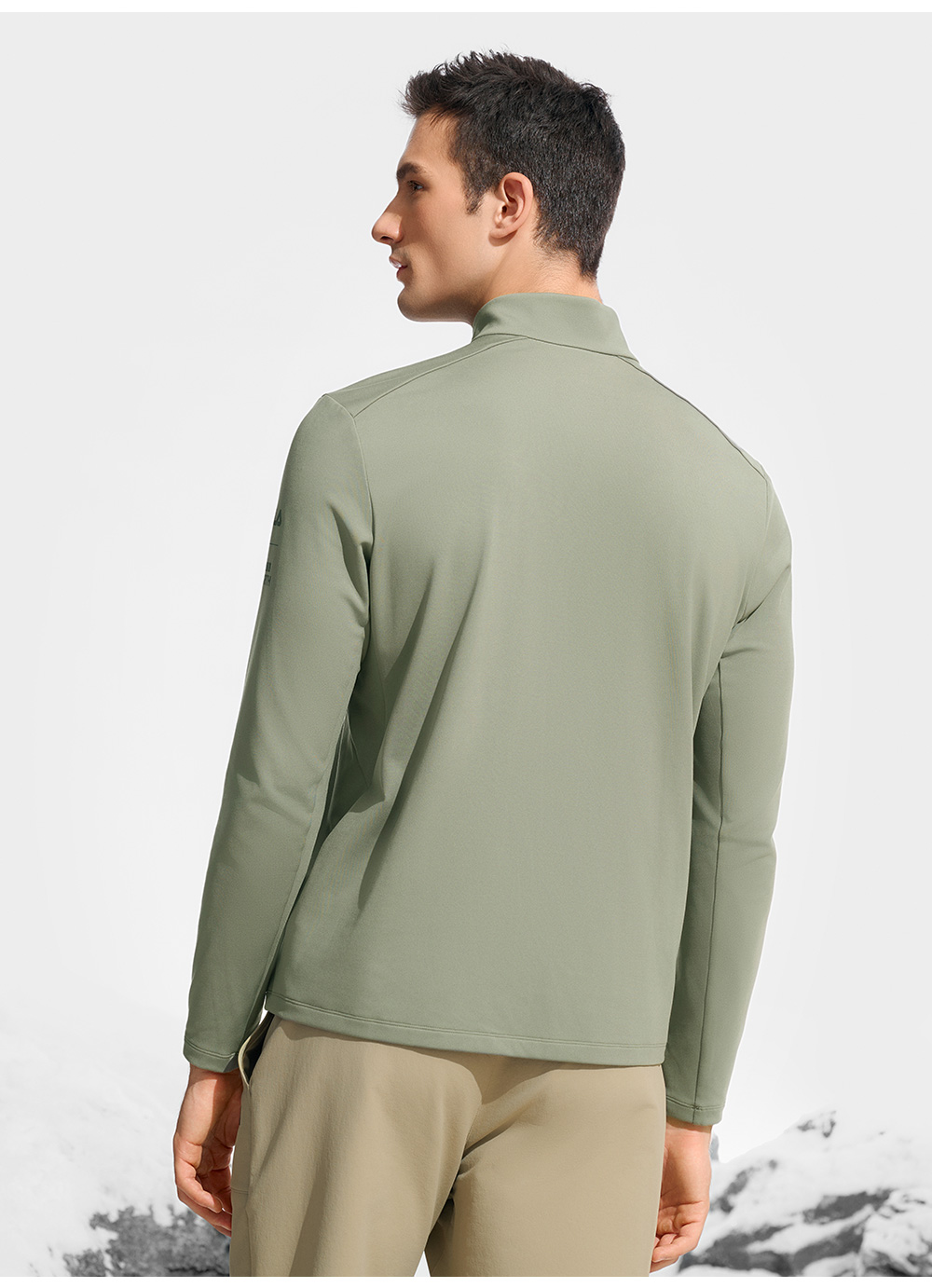 FILA CORE ATHLETICS EXPLORE X BBC EARTH PATHWAYS OF WONDER Men Long Sleeve Top (Beige / Black / Olive Green)