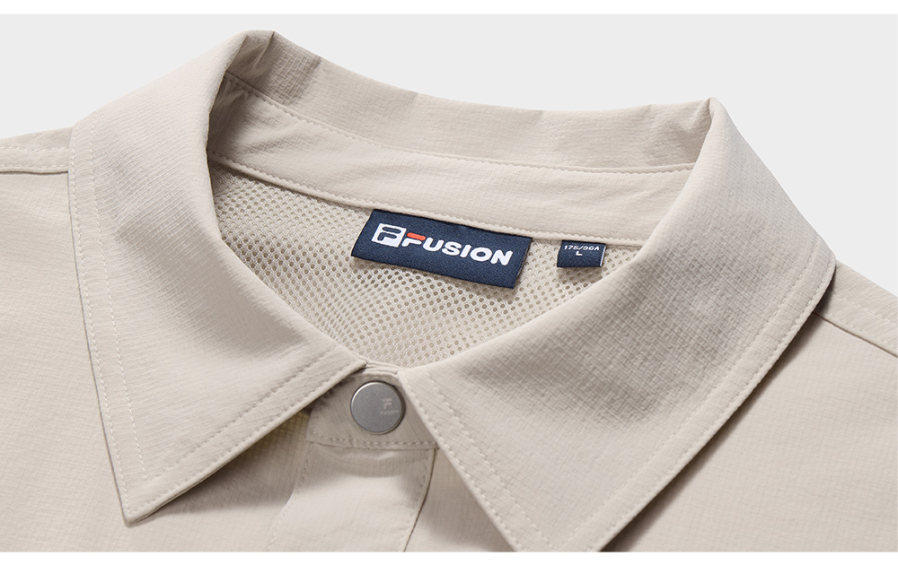 FILA FUSION INLINE FUSION X WORKWEAR WAVE BEAT Men Short Sleeve Shirt (Beige)