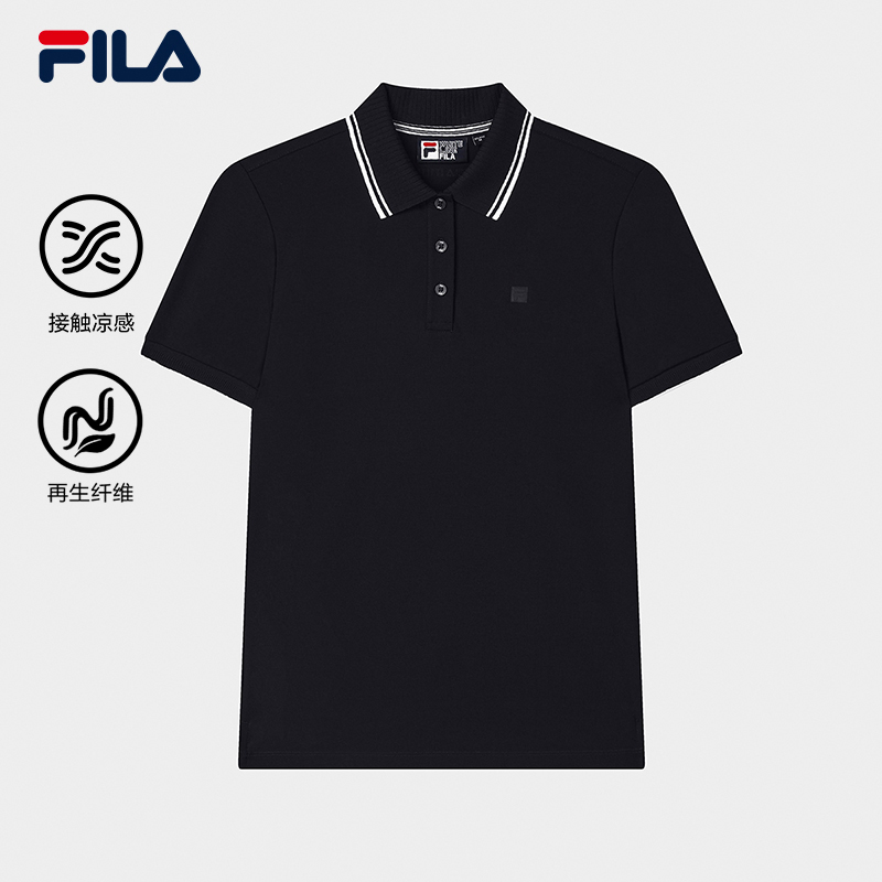 FILA CORE LIFESTYLE WHITE LINE ESCAPE THE CITY Women Short Sleeve Polo (Navy / White)