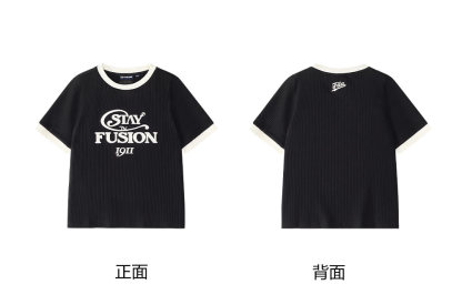 FILA FUSION INLINE CATEGORY CLUB SHORT SLEEVE TSHIRT Women Short Sleeves T-Shirt (Black / White)