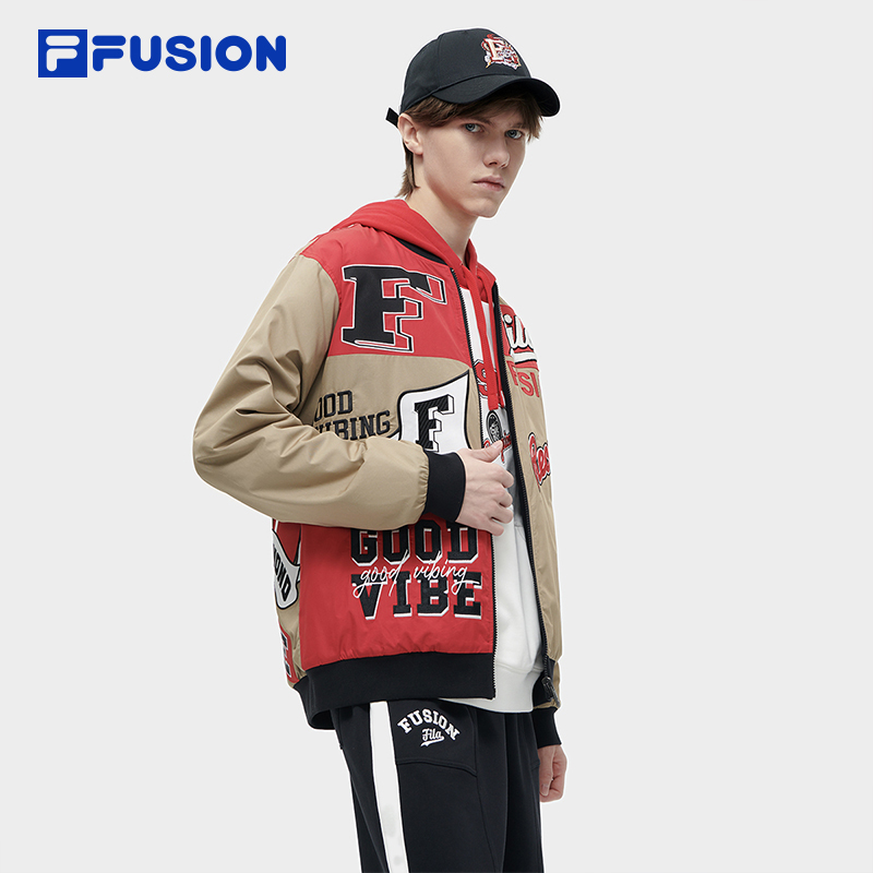 [ CNY Collection ]FILA FUSION  INLINE CULTURE Chinese New Year Men's Woven Top in Brown