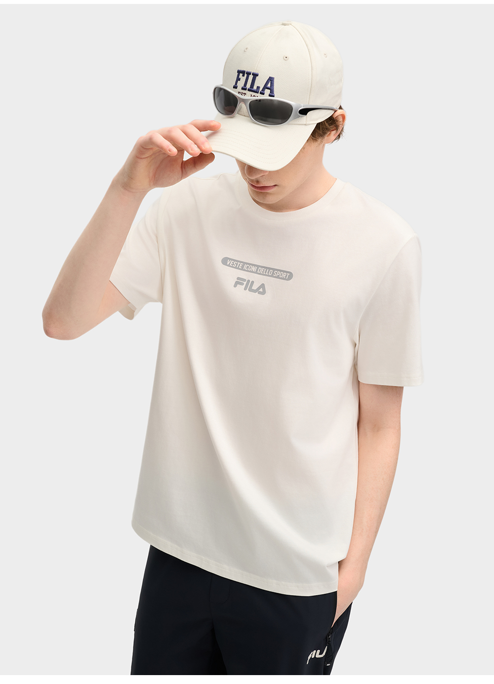 FILA CORE LIFESTYLE ORIGINALE VANGUARD EXPLORATION Men Short Sleeves T-Shirt (Black / Light Green / White)