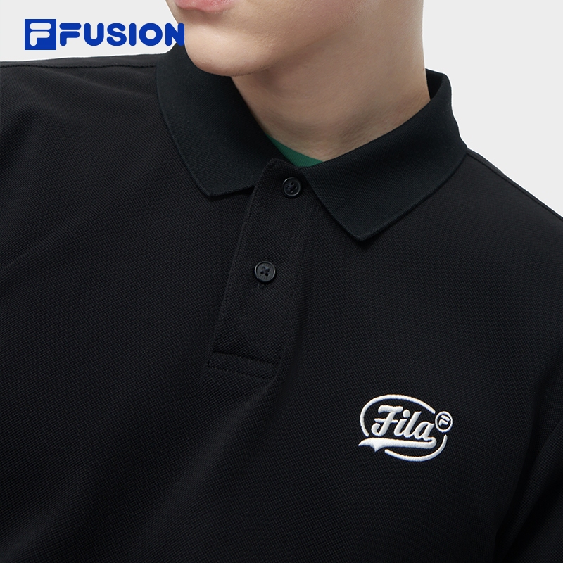 FILA FUSION INLINE CULTURE Men Short Sleeve Polo in Black