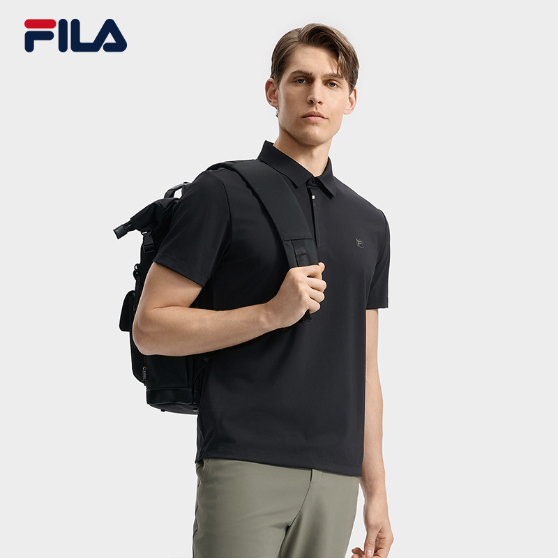 FILA CORE WHITE Weekend City Break Men Short Sleeve Polo (Black/White)