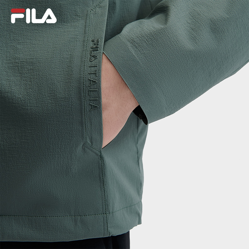 FILA CORE WHITE LINE BLUE Men Woven Top in Green